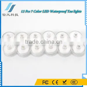 12Pcs 7 Color LED Waterproof Tea Lights Rechargeable Tealight Candle thumbnail-2