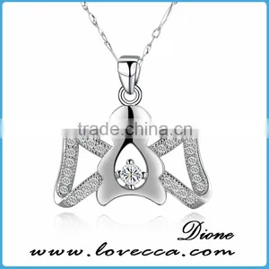 New Wholesale Best Price Bat Silver Crystal Sterling Silver Pendant Necklace thumbnail-1