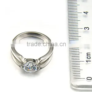 2016 Classic Women Wedding Band Jewelry Never Fade Stainless Steel Diamond Ring thumbnail-3