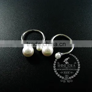 925 Solid Sterling Silver Pearl Ring Adjustable Ring Fashion Women Jewelry 6260558 thumbnail-1