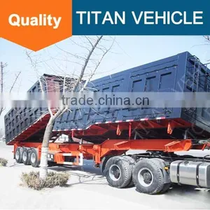 TITAN Cheap 2 / 3 Axle End Tipper Truck With Hydraulic Telescopic Cylinder thumbnail-2