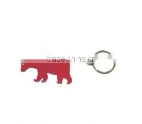 Bear Shape Bottle Opener With Key Chain, Red thumbnail-1