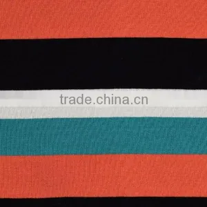 New Products 2016 Viscose Spandex Yarn Dyed Striped Single Jersey Fabric thumbnail-1