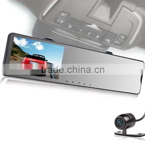Hot Selling 4.3'' HD Dual Lens G-sensor Car Mirror DVR Camera Recorder Night Vision Rear View Christmas Gifts thumbnail-2