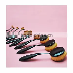 2016 Best Seller Tooth Brush Style Oval Makeup Brush Set, Eyebrow Eyeliner Lip Oval Makeup Brush thumbnail-1