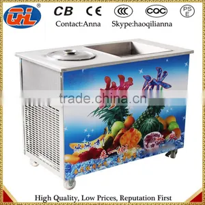 2015 Flat Pan Frozen Yogurt Real Fruits Stir Ice Cream Rolls Machine thumbnail-4