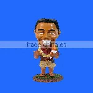 Hand Made Hawaii Souvenir Resin Obama Figurine thumbnail-1