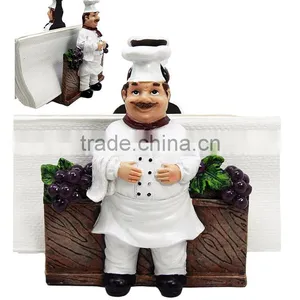 Personalized Handmade Painted Decorative Poly Resin Chef Napkin Holder Figurine thumbnail-1