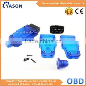 Assembled BLue OBD2 Connector J1962 Male Plug With Enclosure and Cable Relief thumbnail-1