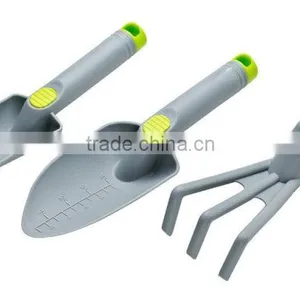 High Quality 11-Inch 3 Piece Gardening Tool Set: Trowel, Transplanter and Cultivator, Grey thumbnail-1