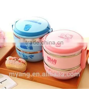 2015 Wholesale Cartoon Two Layer Thermal Insulation Lunch Box /lovely Thermal Insulation Lunch Box for Kid, Heat thumbnail-3
