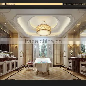 Luxury Classic Residential Bathroom 3D Interior Rendering Design for New Built Villa Wish Furnishing thumbnail-1