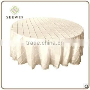 132" Round Bronze Pintuck Tablecloths thumbnail-2