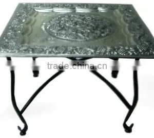 Silver Plated Folding Moroccan Table thumbnail-1