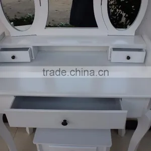 Hot Sale K/D Dressing Table With Mirror and Stool/dresser Table With Three Mirros thumbnail-3