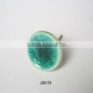 Hand Painted Ceramic Knob in Green Available in Other Colour and Patterns thumbnail-1