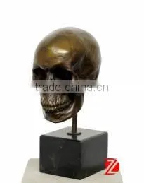 Bronze Skull Bust Sculpture Desk Decor thumbnail-1