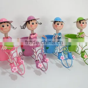 YS16013RV1 Metal Craft Bicycle Garden Ornaments Planter Pot for Garden Decor thumbnail-4