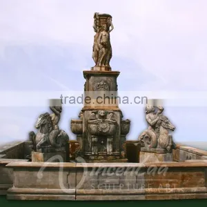 Custom Hand Carved Stone Carvings and Sculptures Marble Outdoor Water Fountains thumbnail-4