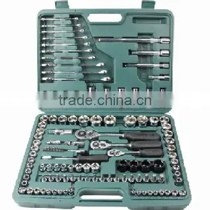 High Quality 120 Pcs 1/4" & 3/8" &1/2" Socket Wrench Set thumbnail-1