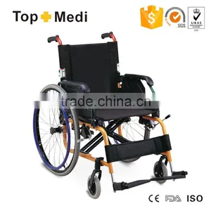 Topmedi Aluminum-alloy Manual Type Folding Wheelchair thumbnail-1