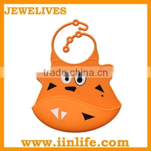 2014 Hot Selling 100% Food Grade High Quality Funny Soft Silicone Baby Bibs thumbnail-1