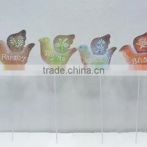 Wholesale Decorative Metal Little Bird Shape Different Letters Printing Stakes thumbnail-1