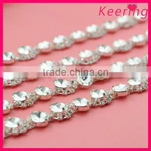 Wholesale Rhinestone Crystal Fancy Stone Chain Trimming for Dress WRC-247 thumbnail-3