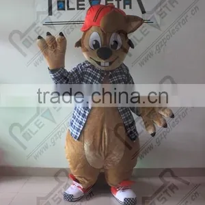 Cartoon Red Hat Squirrel Mascot Costume Leisure Style Squirrel Costumes thumbnail-2