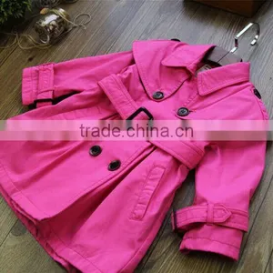 Fall Boutique Girl Clothing Unique Baby Girl Names Classic Double-breasted Fashion Casual Windbreaker Jacket thumbnail-3
