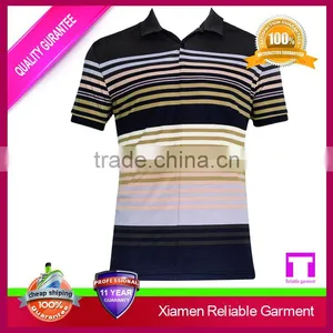 Custom Multi-color Striped Polo Shirt for Men, High Quality Polo Shirts Wholesale China thumbnail-4