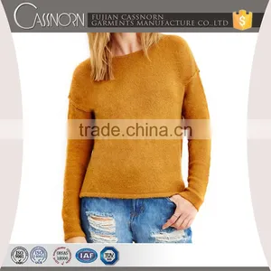 Fashion Girl T-shirts Boat Knitting Pattern Neck Sweater thumbnail-4