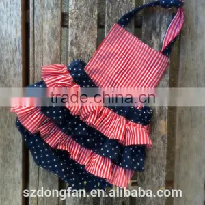 NewBorn Baby Girls Rompers American Independance 4th of July Clothing Infant Striped Polk Dots Romper thumbnail-2