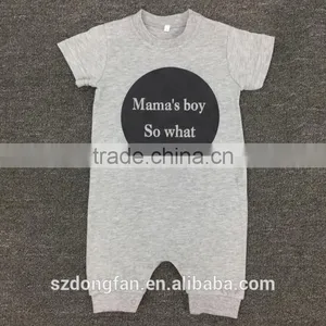 100% Cotton Baby Romper Short Sleeve Breathable Casual Romper for New Born Baby thumbnail-3