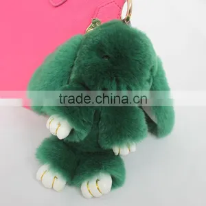 Myfur 2017 Hot Sale Lovely Rex Rabbit Fur Keychain for Bag thumbnail-4
