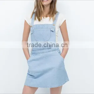 EY0562A 2015 New Style Women Condole Belt Big Pocket Cowboy Dress thumbnail-1