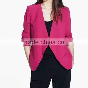 Custom Blazer Hot Sell Korean Fashion Long Short Coat WATERFALL STRUCTURED JACKET for Women thumbnail-1