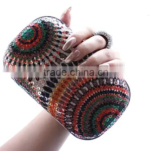 R0023H Elegant Women Crystal With Rings Clutch Evening Bag thumbnail-1
