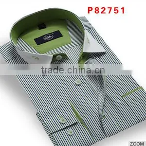 2016 Fashion Summer Stripe Men 100% Cotton New Style Unique Shirt thumbnail-1