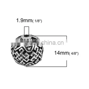 Zinc Based Alloy Spacer Beads Round Antique Silver thumbnail-2