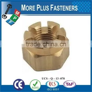 Made in Taiwan Brass Plated Stainless Steel Black Phosphate Half Castle Nut thumbnail-2