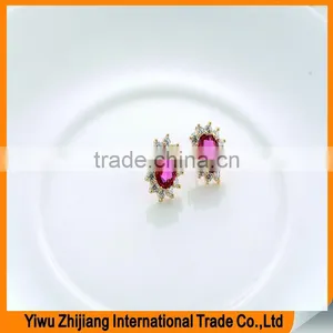 Fashion Sun Flower White Cubic Zircon Stone Earring thumbnail-2