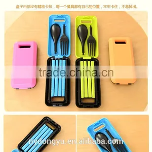 ABS Portable Chopstick Spoon Fork 3 Piece Set Ableware/Lidg Travel 3 Piecer Set Wheat Straw /f Dining Tableware thumbnail-4