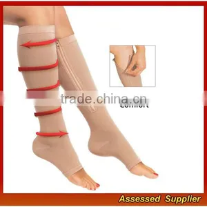 High Quality Graduated Sports Running Zipper Compression Stocking Socks 20-30 Mmhg for Men Women for Nurses Medical Socks JH49 thumbnail-2
