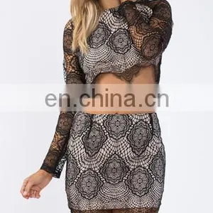 2015 Latest Skirt Design Black Mini Lace Skirt /Pictures Of Mature Women With Short Skirt thumbnail-3