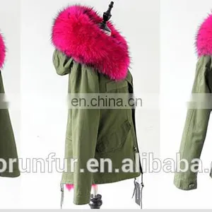 Classic Fashion Long Fur Lined Parka With Raccoon Fur Hood thumbnail-4