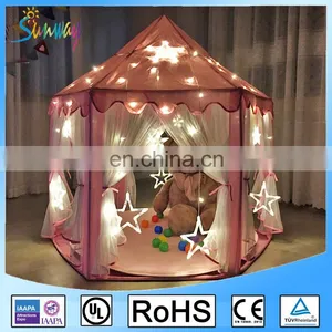Pink Children Princess Castle Tent Kids Playing House thumbnail-1