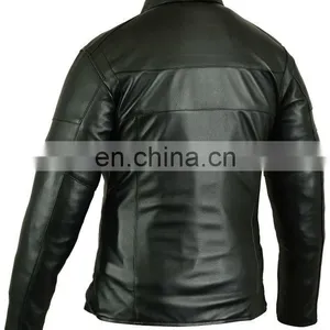 Black Prototype Leather Jacket Baby Sheep Skin Mens Coat thumbnail-2