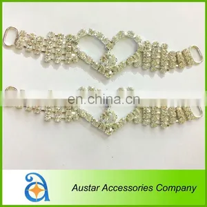 Heart Crystal Rhinestone Connector For Bikini/Swimwear thumbnail-1