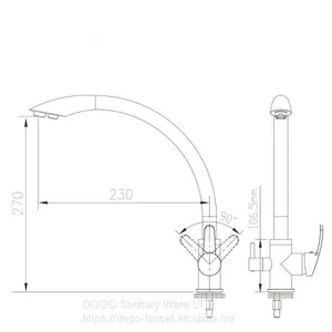 Dogo Factory Wholesale KaiPing Taps Black China Faucet 3 Way Kitchen Faucet thumbnail-5